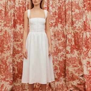 Reformation White Midi Dress